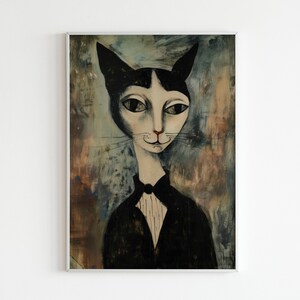 Cat Portrait Poster | Cat Lover Print  | Cat Art For Cat Owner | Cat Retro Wall Art | Cats Poster | Cat Wall Art | Cat Wall Decor