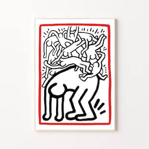 Keith Haring Vintage Exhibition Poster, Wall Decor Gallery, Pop Art Poster, Keith Haring Exhibition Poster Print High Quality Print ArtPrint