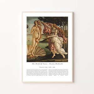 Botticelli The Birth of Venus Detail by Botticelli - Print with Explanation, Nascita di Venere, Art Poster Quote - Renaissance Art Poster