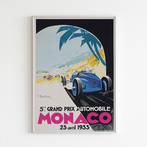 Vintage F1 Racing Art, Monaco 1931 Grand Prix Poster, Race Car Print, Race Fan Gift, Cars Print, Vintage Cars Poster, Vintage Art Print
