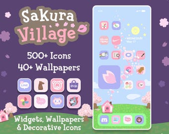 Paquete de iconos de Sakura Village: fondos de pantalla y widgets para iOS