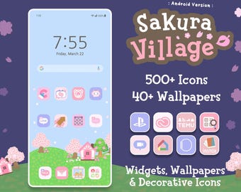 Paquete de iconos de Sakura Village: fondos de pantalla y widgets para Android