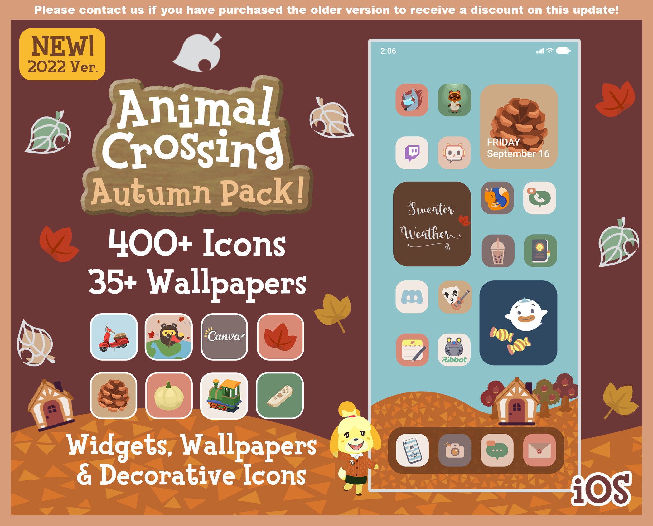 Iphone Ios App Icons Animal Crossing Autumn Edition 400 - Etsy Iphone Ios App Icons Animal Crossing Autumn Edition 400 - Etsy
