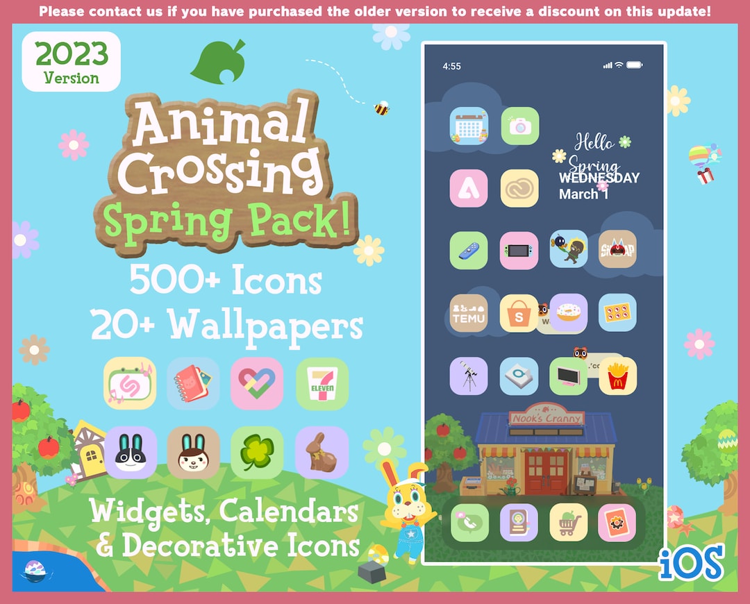 IPhone Ios App Icons Animal Crossing Spring Edition 500 Etsy