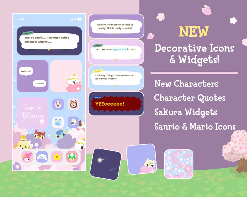 Iphone Ios App Icons Animal Crossing Sakura Edition 350 Etsy
