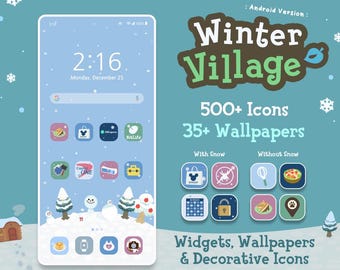 Paquete de iconos de Winter Village: fondos de pantalla y widgets para Android