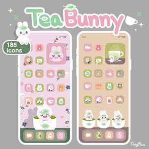 Tea Bunny iOS Theme: Kawaii Pastel Icons, Wallpapers & Widgets