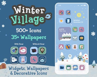 Paquete de iconos de Winter Village: fondos de pantalla y widgets para iOS