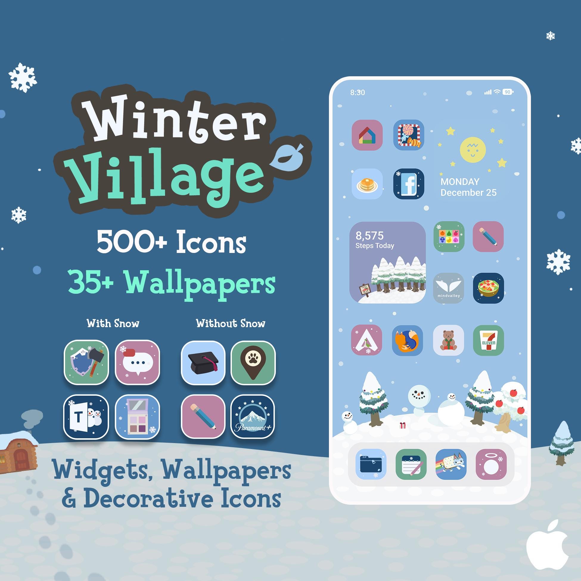 ウィンタービレッジアイコンパック - 壁紙とウィジェット - iOS - Etsy ウィンタービレッジアイコンパック - 壁紙とウィジェット - iOS - Etsy