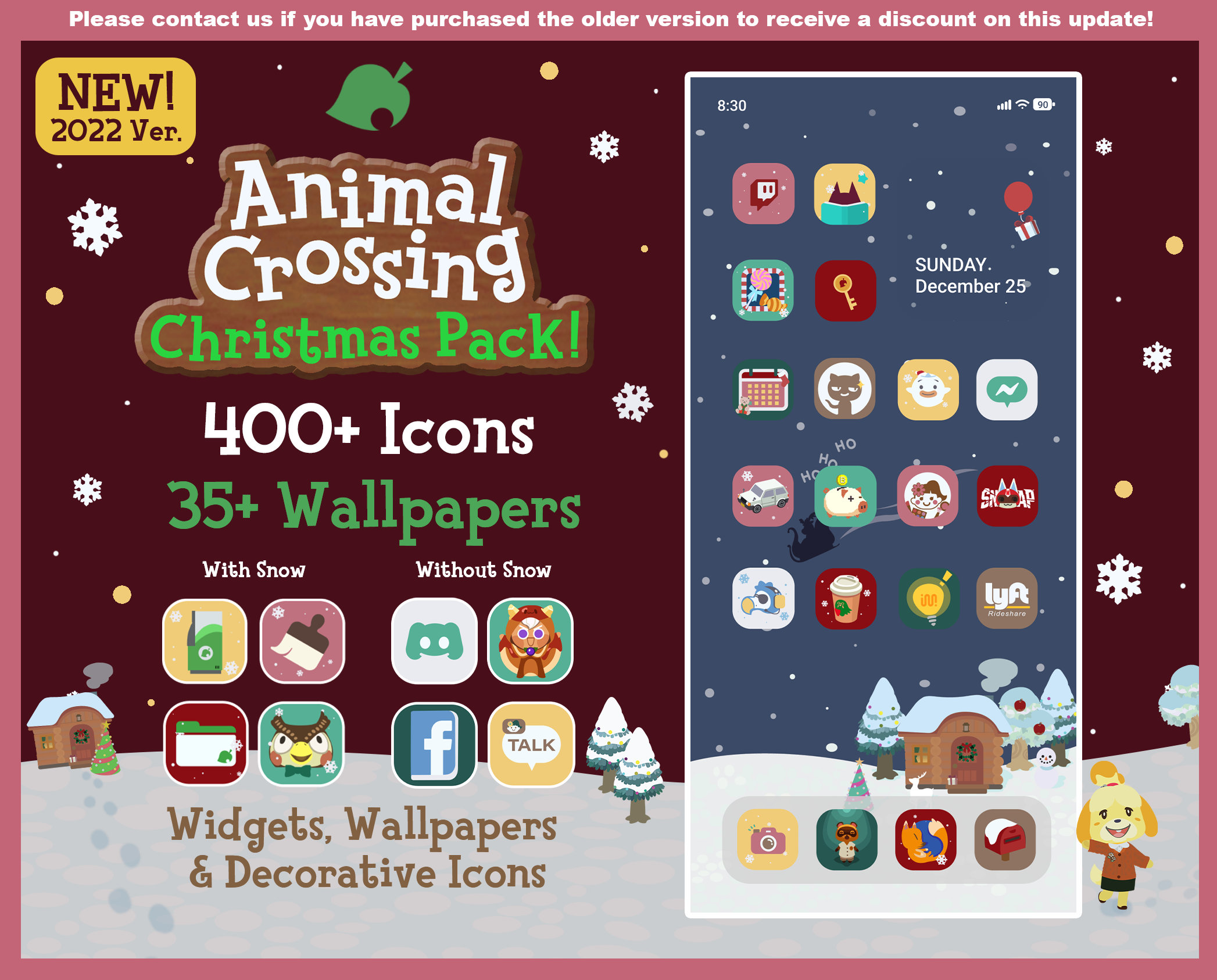 Animal Crossing Christmas Wallpaper
