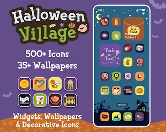 Paquete de iconos de Halloween Village: fondos de pantalla y widgets para iOS