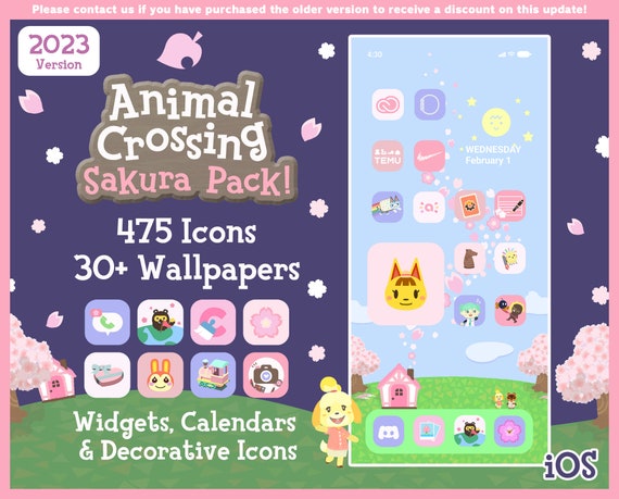 Iphone Ios App Icons Animal Crossing Sakura Edition 475 - Etsy