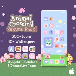 Iconos de aplicaciones iOS para iPhone - Animal Crossing - Sakura Edition (más de 500 iconos) con fondos de pantalla y widgets