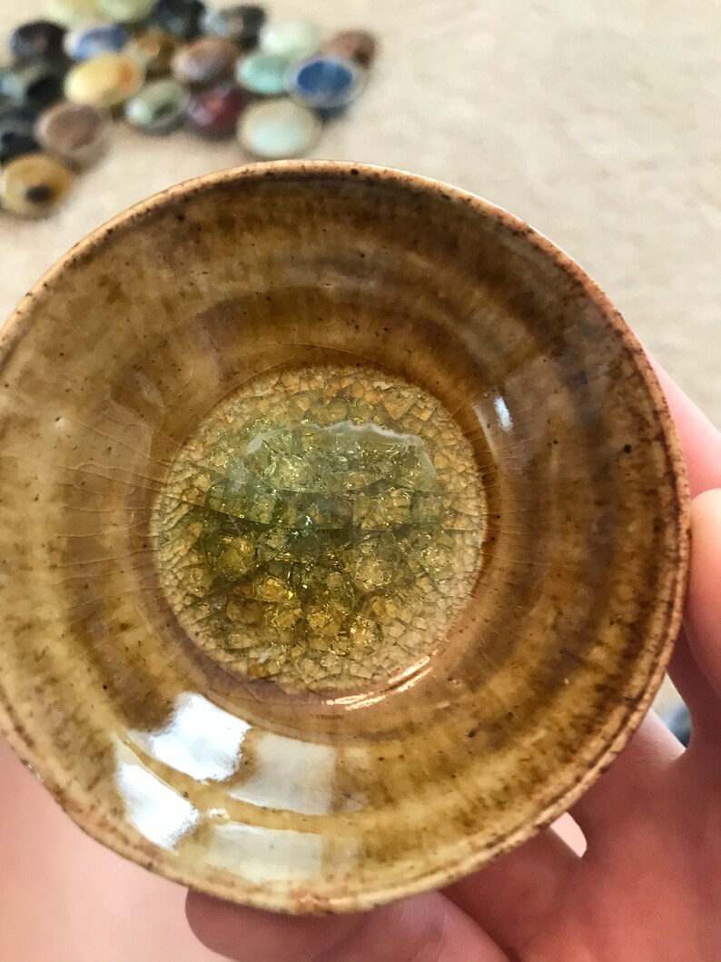 Tiny ceramic bowl geode image 3