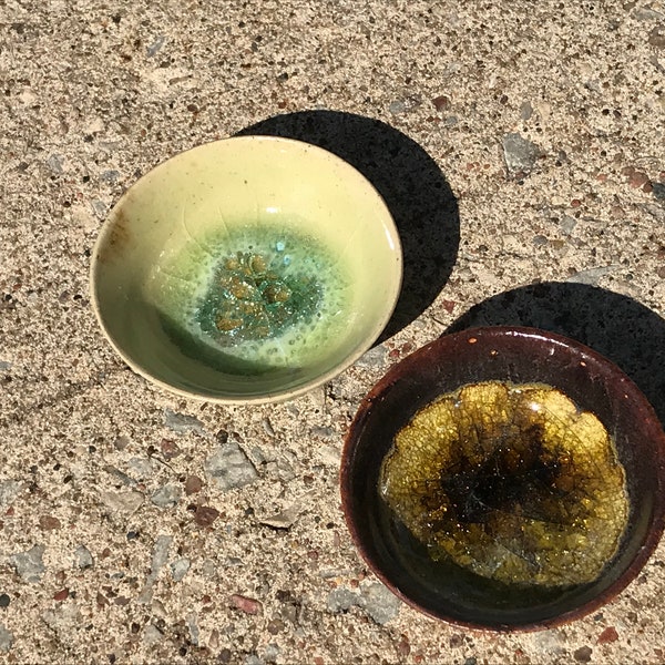 Tiny ceramic bowl- geode!