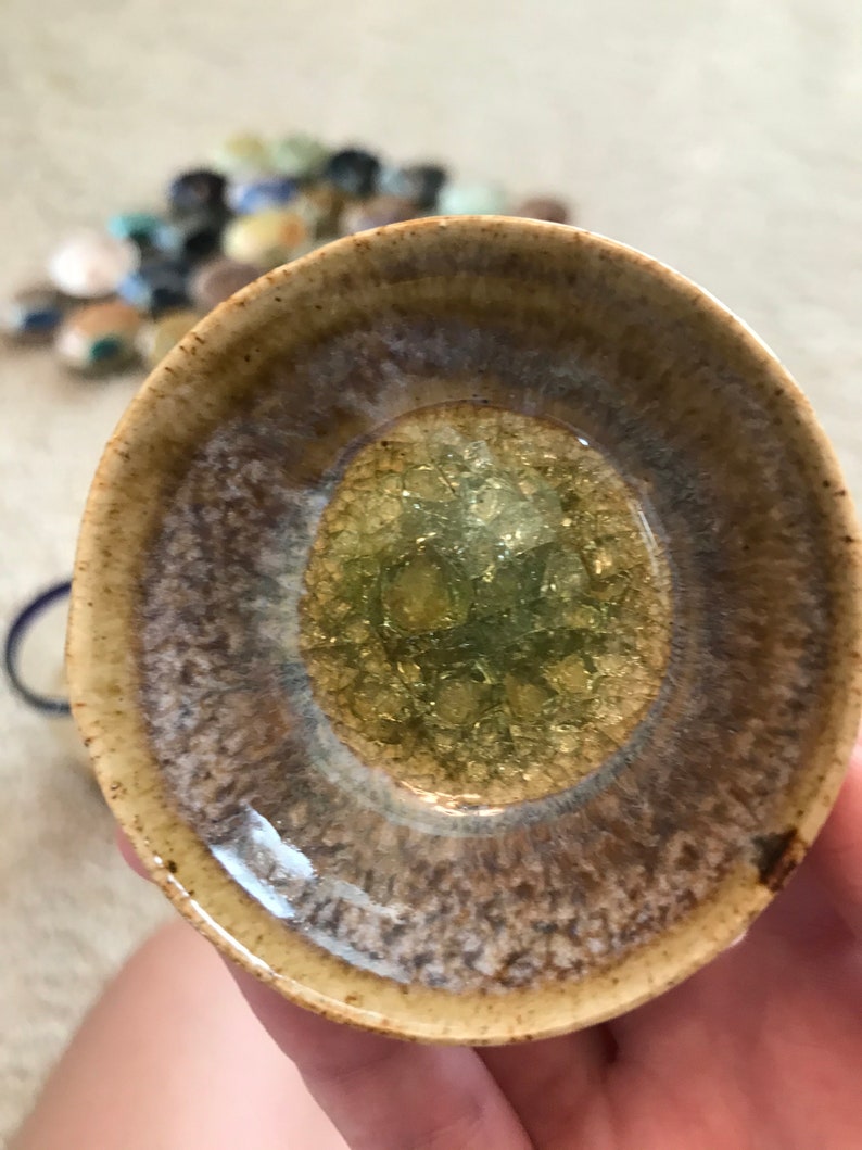 Tiny ceramic bowl geode image 2