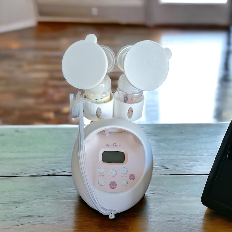 Bundle - OLD gen Spectra Breast Pump 's Bottle Holder Attachment and Flange Covers , Spectra breastpump Accessories, 3D printed image 3