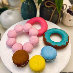 Breakfast Donut Felt Play Food Set, Gift for kids, Montessori material, Waldorf, Homeschooling, Kitchen Toys Accessories