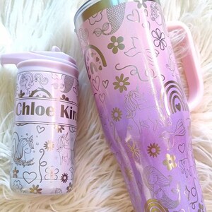 Custom Full Wrap Engraved 40oz Tumblers, Design List #1, Maars Charger 40oz | Named Cups, Custom Gift for Her, Gifts for Him