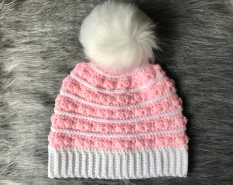 Crochet Beanie Pattern, Crochet Puff Beanie/Hat No Sew Pattern, Crochet Winter Leaves Beanie