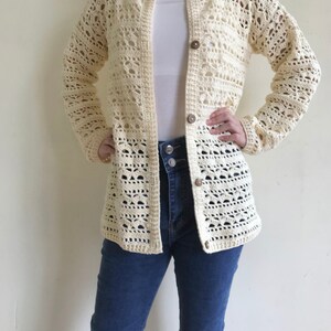 Crochet cardigan pattern,crochet lace cardigan pattern, easy crochet cardigan pattern, Crochet sweater/Lightweight/long cardigan/Jacket image 9