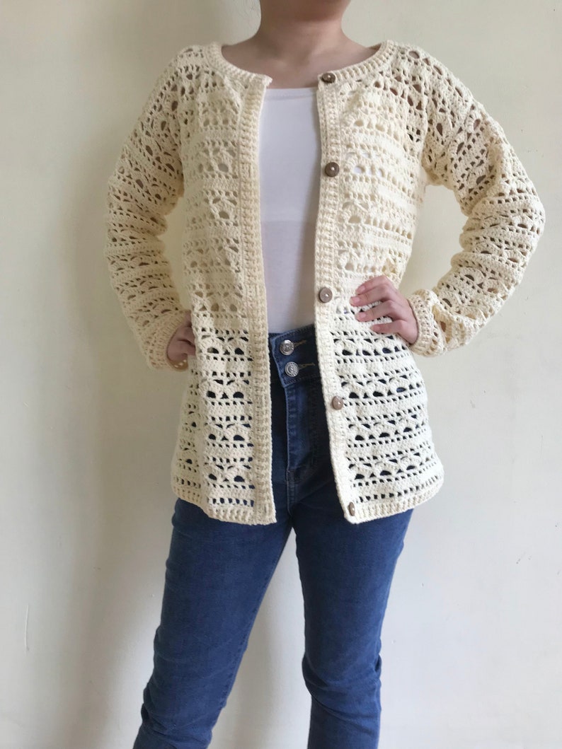 Crochet cardigan pattern,crochet lace cardigan pattern, easy crochet cardigan pattern, Crochet sweater/Lightweight/long cardigan/Jacket image 9