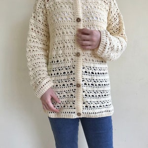 Crochet cardigan pattern,crochet lace cardigan pattern, easy crochet cardigan pattern, Crochet sweater/Lightweight/long cardigan/Jacket image 8