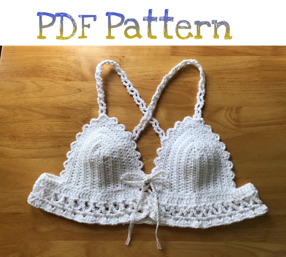 Crochet Bikini Top Pattern, Crochet Bralette Pattern, Crochet Lace