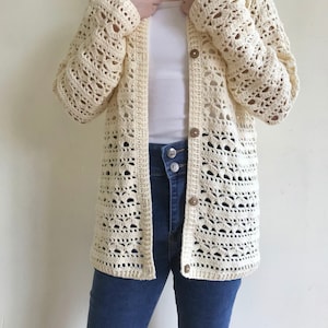 Crochet cardigan pattern,crochet lace cardigan pattern, easy crochet cardigan pattern, Crochet sweater/Lightweight/long cardigan/Jacket image 3