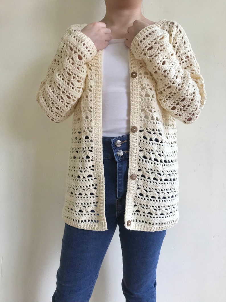 Crochet cardigan pattern,crochet lace cardigan pattern, easy crochet cardigan pattern, Crochet sweater/Lightweight/long cardigan/Jacket image 3