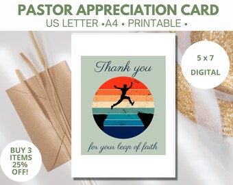 Pastor Appreciation Card or Gift Appreciation for Clergy for Wedding, baptism, Christening, funeral or church.