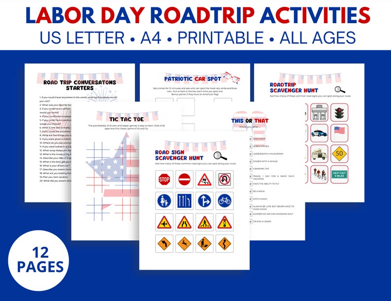 Labor Day Roadtrip Activities Printable Bundle Etsy Il Tt5u 