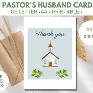 Tarjeta de agradecimiento al marido del pastor, agradecimiento de regalo para el clero, ideas de regalos para bodas, bautismo, bautizo, funeral, iglesia