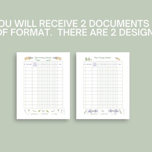 Plant Pruning Calendar Printable, Blank Digital Download. Minimalist Gardener. - Etsy