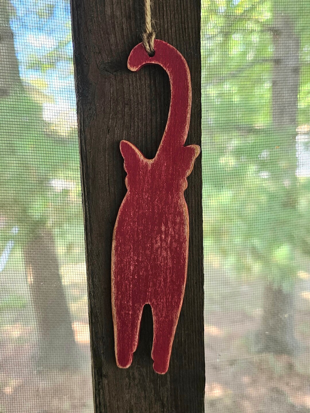 Rustic Cat - Red - Etsy