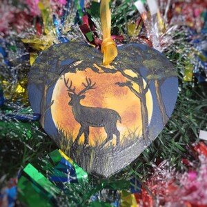 Glow In The Dark Full Moon Deer Ornament