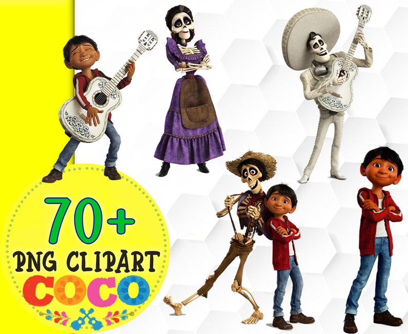 Coco, imágenes de Coco, imágenes prediseñadas de Coco, fondo transparente, png de Coco, imprimible de Coco, imágenes prediseñadas digitales imagen 1