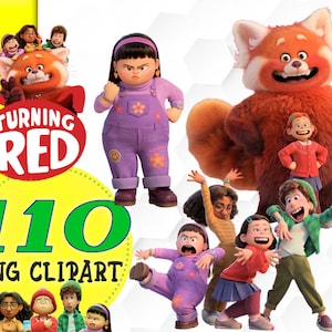 Turning Red クリップアート png、110 クリップアート、Turning Red png、Turning Red 映画、Turning Red 誕生日、デジタル クリップアート