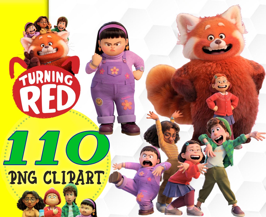 Turning Red clipart png,110 clipart,Turning Red png,Turning Red movie,Turning Red birthday,digital clipart