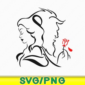 La bella y la bestia svg, cricut, bestia de belleza svg, svg, silueta, belle svg, archivo de corte de la bella y la bestia, princesa svg