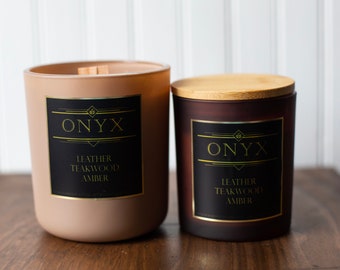 Teakwood Soy Candle: Hand Poured Wood Wick Candle with Essential Oils