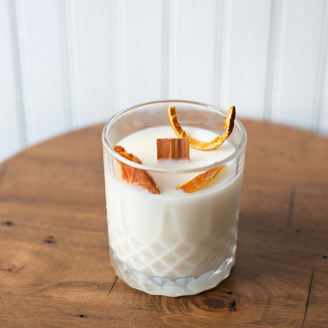 Old Fashioned Candle Cocktail Candle Wood Wick Candle Hand Poured wood