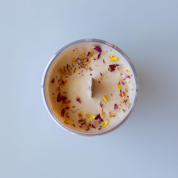 Hand Poured Soy Candle, Wood Wick, Aromatherapy, Dye Free