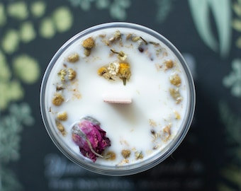 Lavender Sage Soy Candle, Wood Wick Aromatherapy