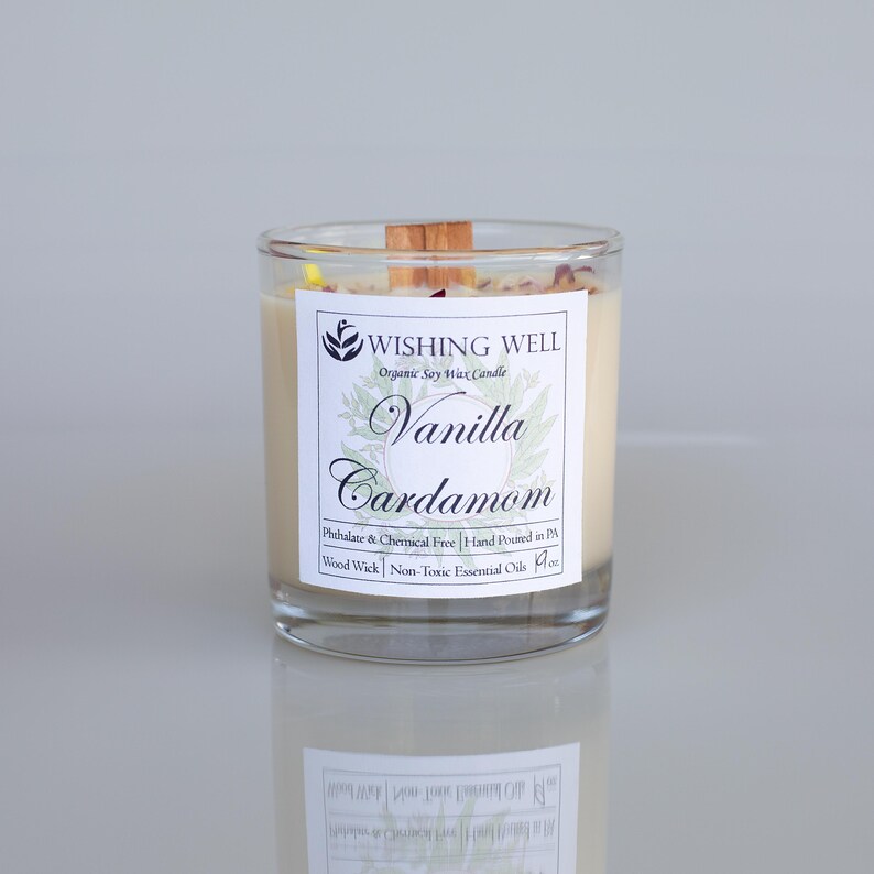 Hand Poured Soy Candle, Wood Wick, Aromatherapy, Dye Free Bild 12