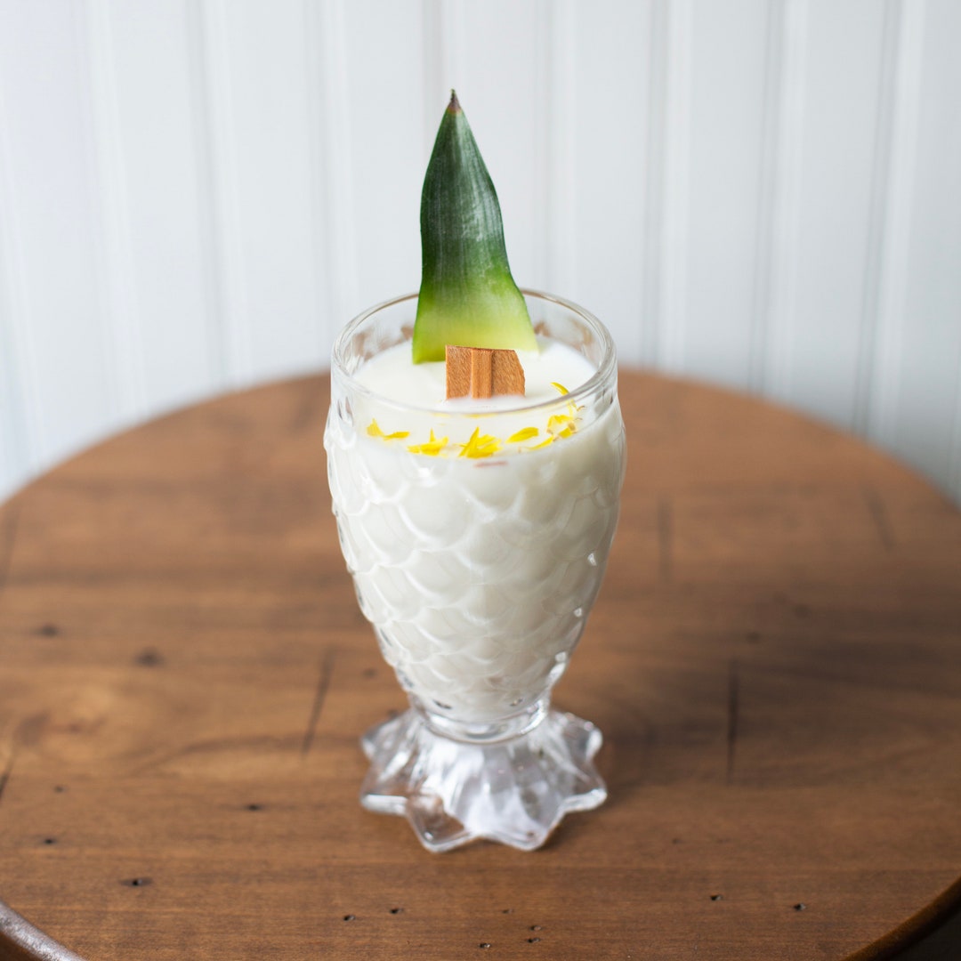 Pina Colada Candle Cocktail Candle Wood Wick Candle Hand Poured wood