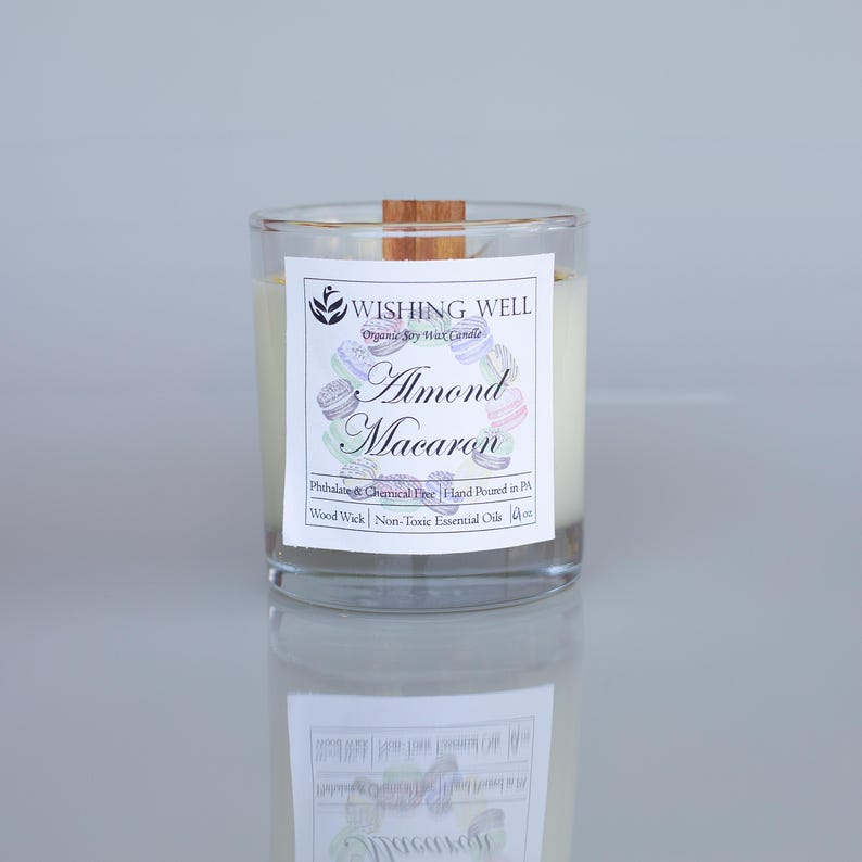 Hand Poured Soy Candle, Wood Wick, Aromatherapy, Dye Free Bild 3