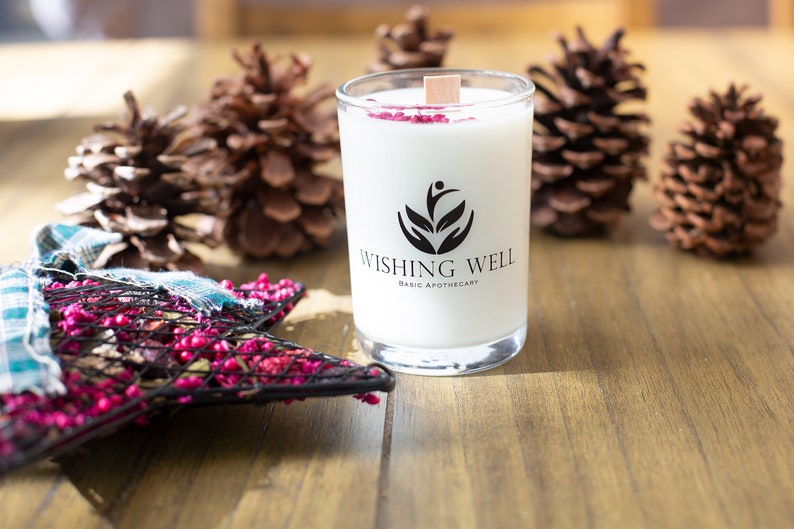 Cristmas Soy Candles Winter Soy Candle Botanical Candle Vegan Candle Hand Poured Candles All Natural Christmas GiftsWood Wick Candle image 1