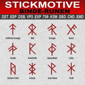 Binderunen Stickdatei Futhark Runen Zeichen Stickdatei Download