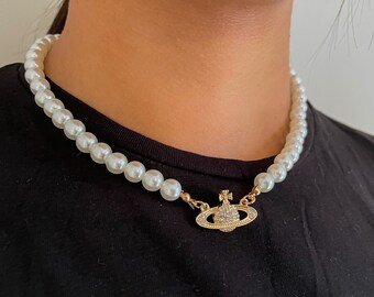 Etsy Pearl Necklace Choker Outlet, 57 